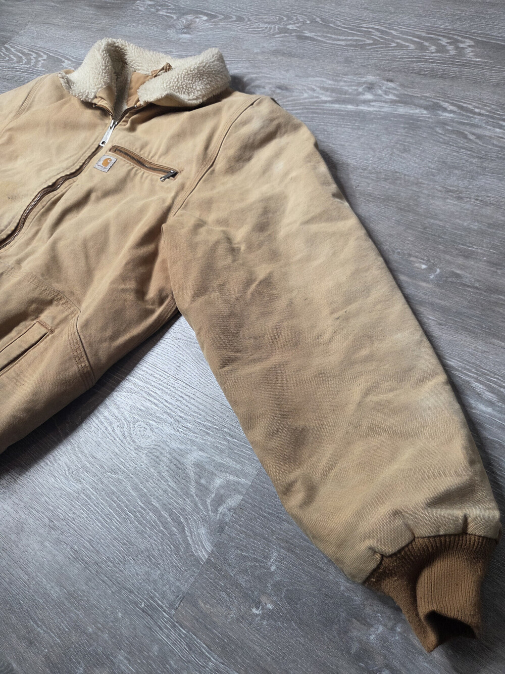 Carhartt Wildwood Womens XL Sherpa Lined Canvas Work Jacket Tan Brown - Picture 12 of 13